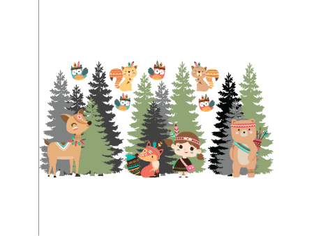 NJ3462 sienų lipdukas Miške