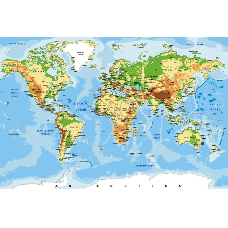 NJ3452 sienų lipdukas Pasaulio žemėlapis