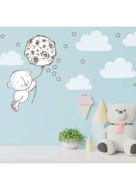 NJ2029 sienų lipdukas Meškutis danguje