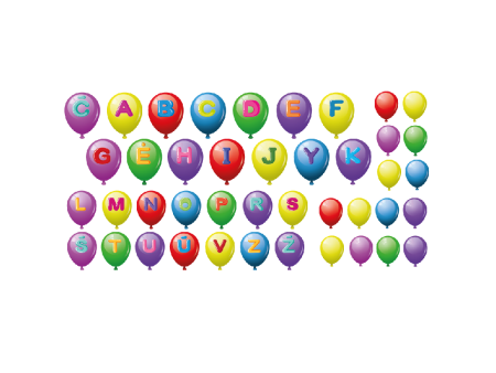 NJ3628 sienų lipdukas Raidės balionai